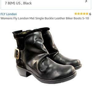 London fly leather biker buckle booties